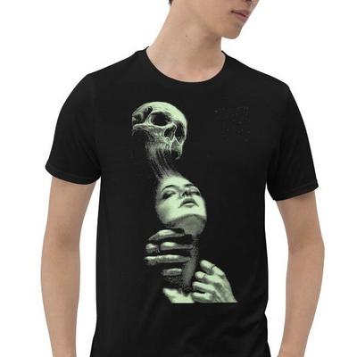 Gothic Horror Evil Skull Possessed Girl Short-Sleeve Unisex T-Shirt Mens Womens Tees Top