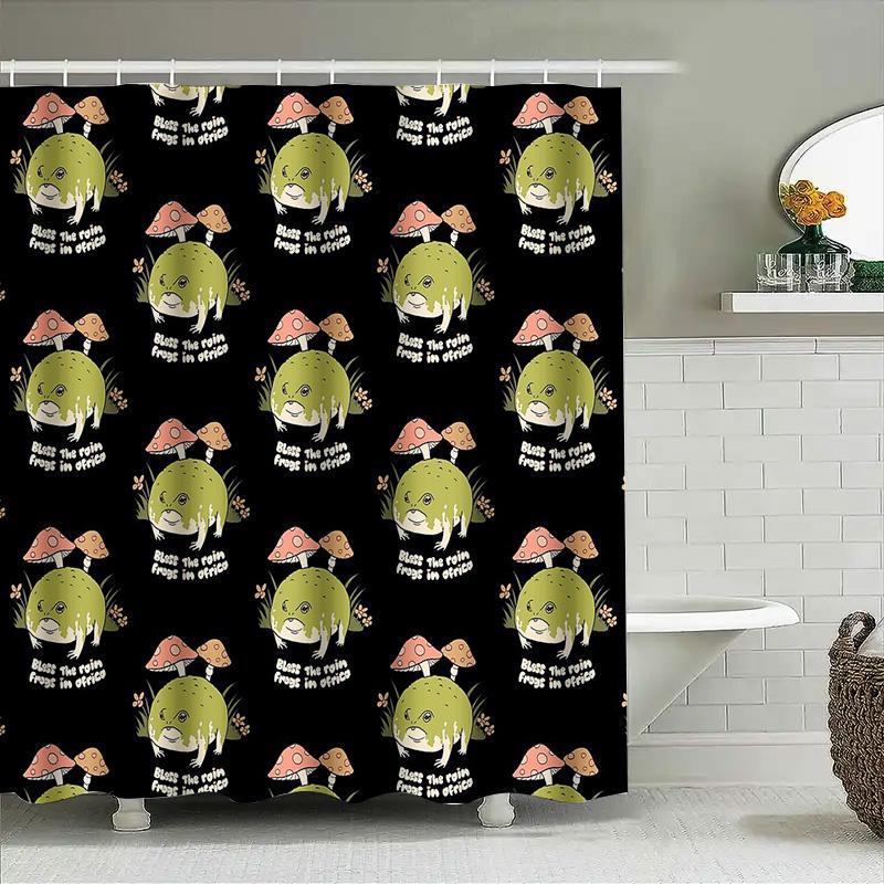 Floral Bathroom Decor Shower Curtain Tropical Leaves Nature Plants Pattern Waterproof Fabric Home Spa Hotel