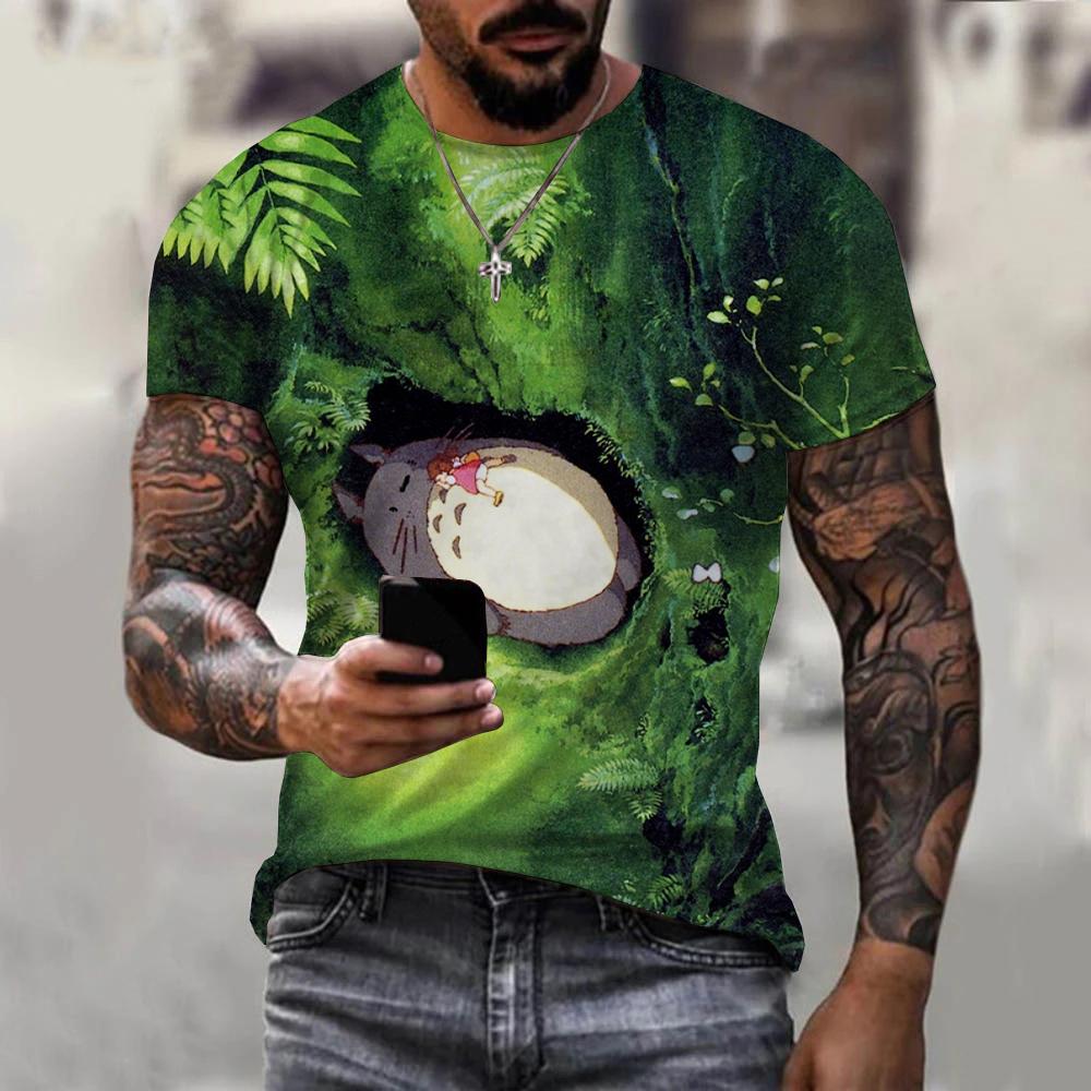 Letní Anime Totoro Tričko s 3D potiskem Muži Ženy Trička Kreslené Trička Oversized Harajuku Streetwear Trička Topy