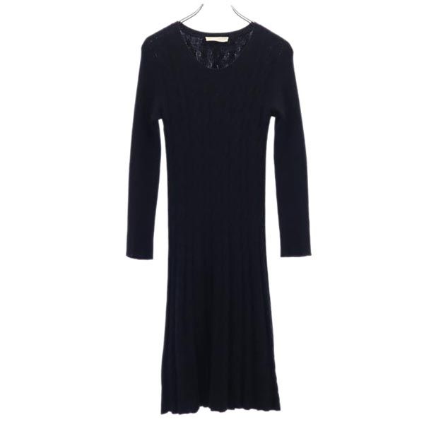 STEFANEL Made in Italy Wool Blend Long sleeve knit one piece M black Women Used