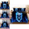 Premium 3d Blue Fire Skull Duvet Cover Pillow Cases Quilt Cover Bedding Set For All Sizes