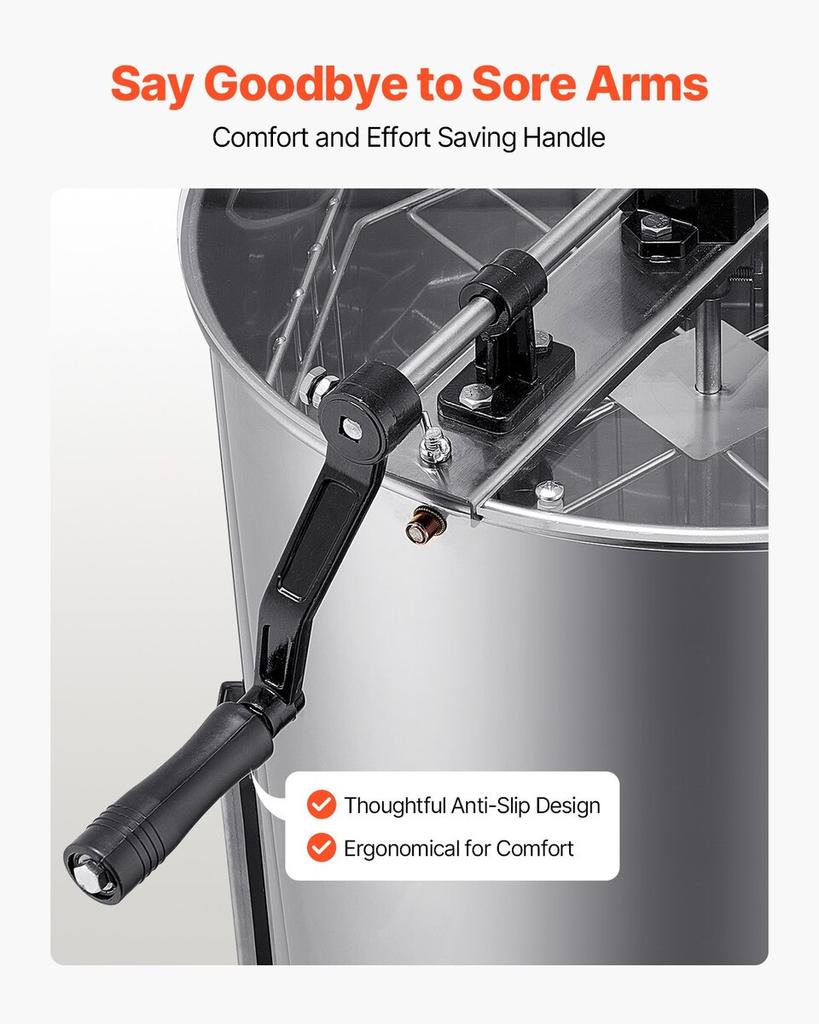 Manual Honey Extractor 4/8 Frame Honey Spinner Beekeeping Stainless Steel