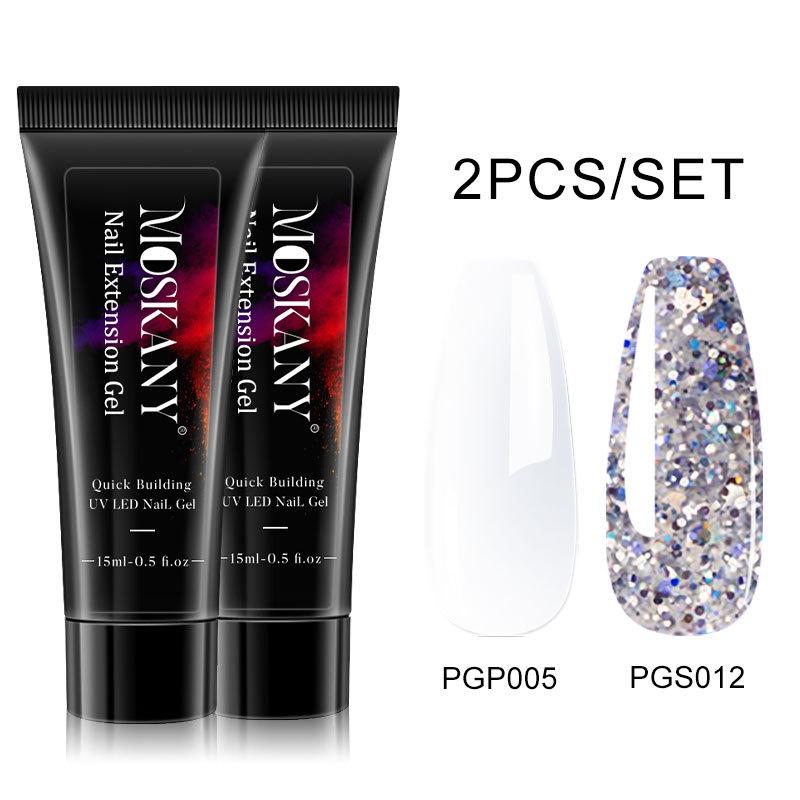 

Glitter UV Gel Nail Art Set: Quick Crystal Extension Gel