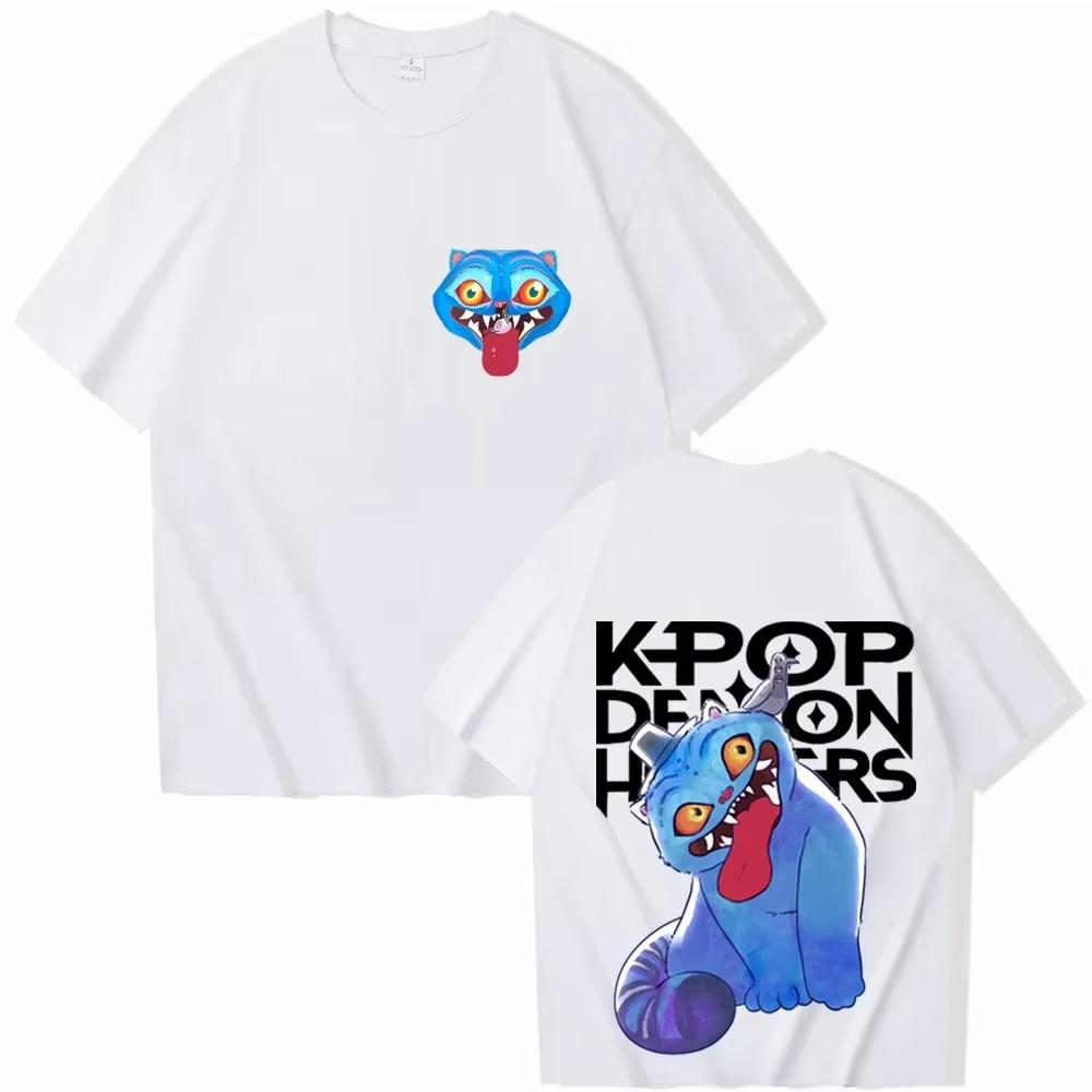 High Quality Cotton T Shirt 2025 Kpop Demon Hunters Tiger Pet T-shirt Unisex Men Women Casual Pullover Tops