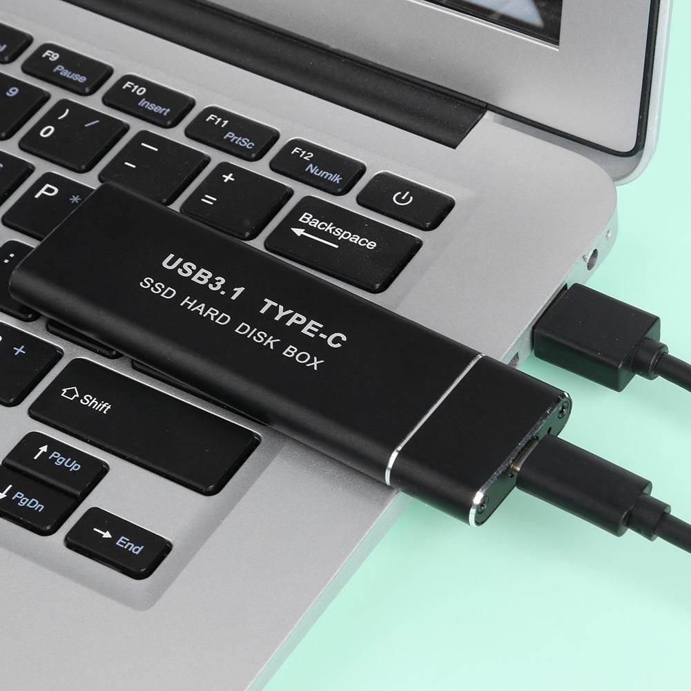 NVME Hard Disk Drive Box USB3.1 Type-C Hard Drive Enclosure Aluminum Alloy External SDD Enclosure M.2 M Key PCIE NVME