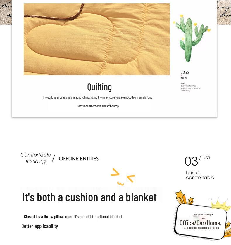 Manta Almohada Multifuncional con Logo Personalizado - Perfecta para Oficina y Coche Aire Acondicionado de Verano.