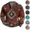 Sudadera con estampado retro e informal con degradado para hombre