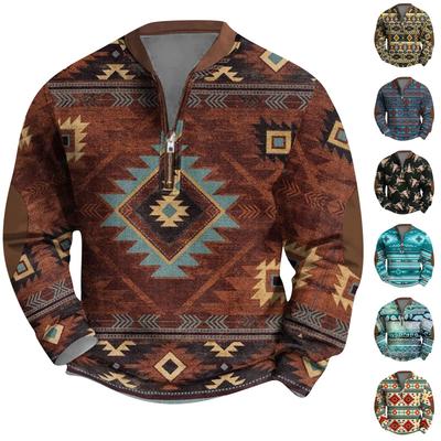 Men's Retro Casual Gradient Printed Sweatshirt