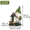 Garden Ornaments Outdoor  Funny Gnome Pumping Water with Solar Lights for Garden Decorations, Waterproof Resin Flocked Statues