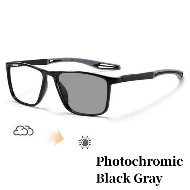 Retro TR90 Sports Photochromic Glasses Women Men's Classic Flexible Myopia Eyewear UV Shades Smart Color Changing Glasses