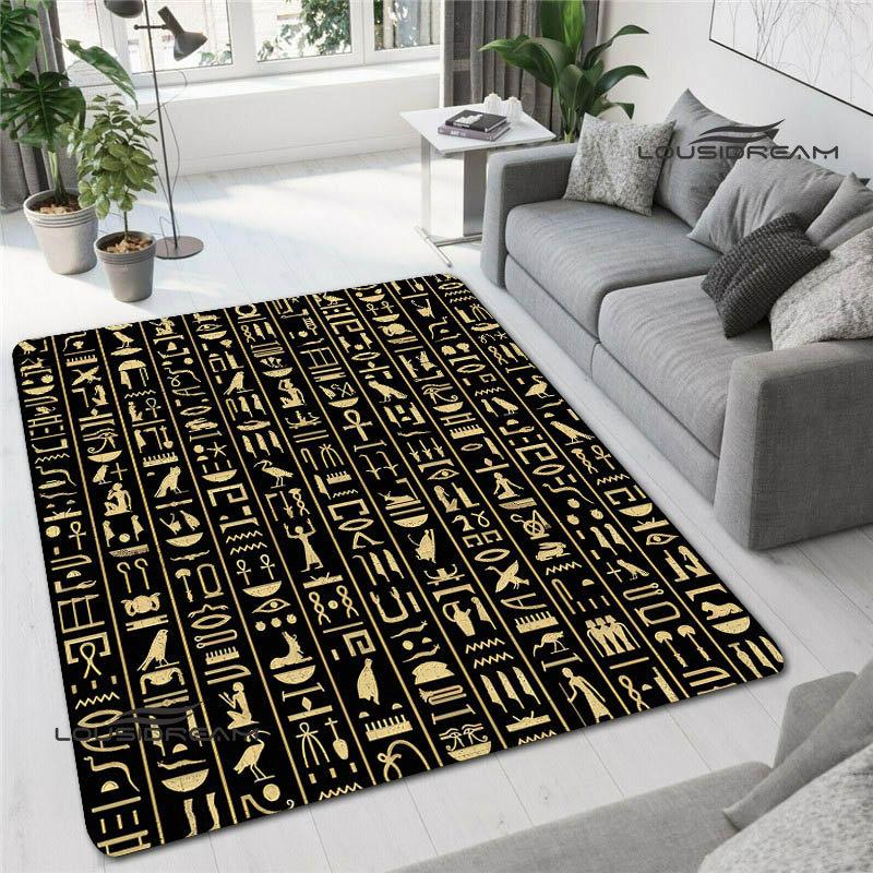 Egipski piktogram i druk symboli dywan moda dekoracja wnętrz antypoślizgowy dywan fotografia rekwizyt prezent urodzinowy