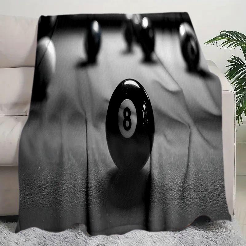Billiards Plush Blanket Soft Comfortable All Seasons Perfect Sofa Office Nap Travel Birthday Gift Christmas Present