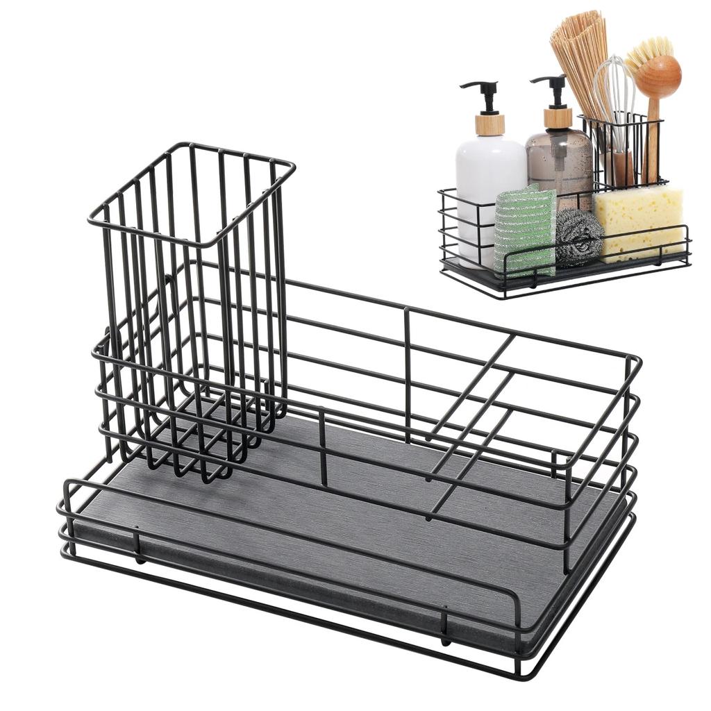 Sink Holder Sponge Holder Kitchen Organizer With Water Diatomite Stone Tray Sink Built-in Rack Kitchen Supplies Kitchen Storage