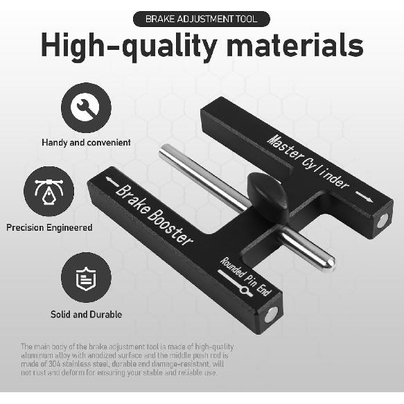 (Upgraded) Brake Adjustment Tool, Brake Booster Rod Adjustment Tool, Brake Booster With Master Cylinder,Pushrod Power For Adjustable Braking Distance