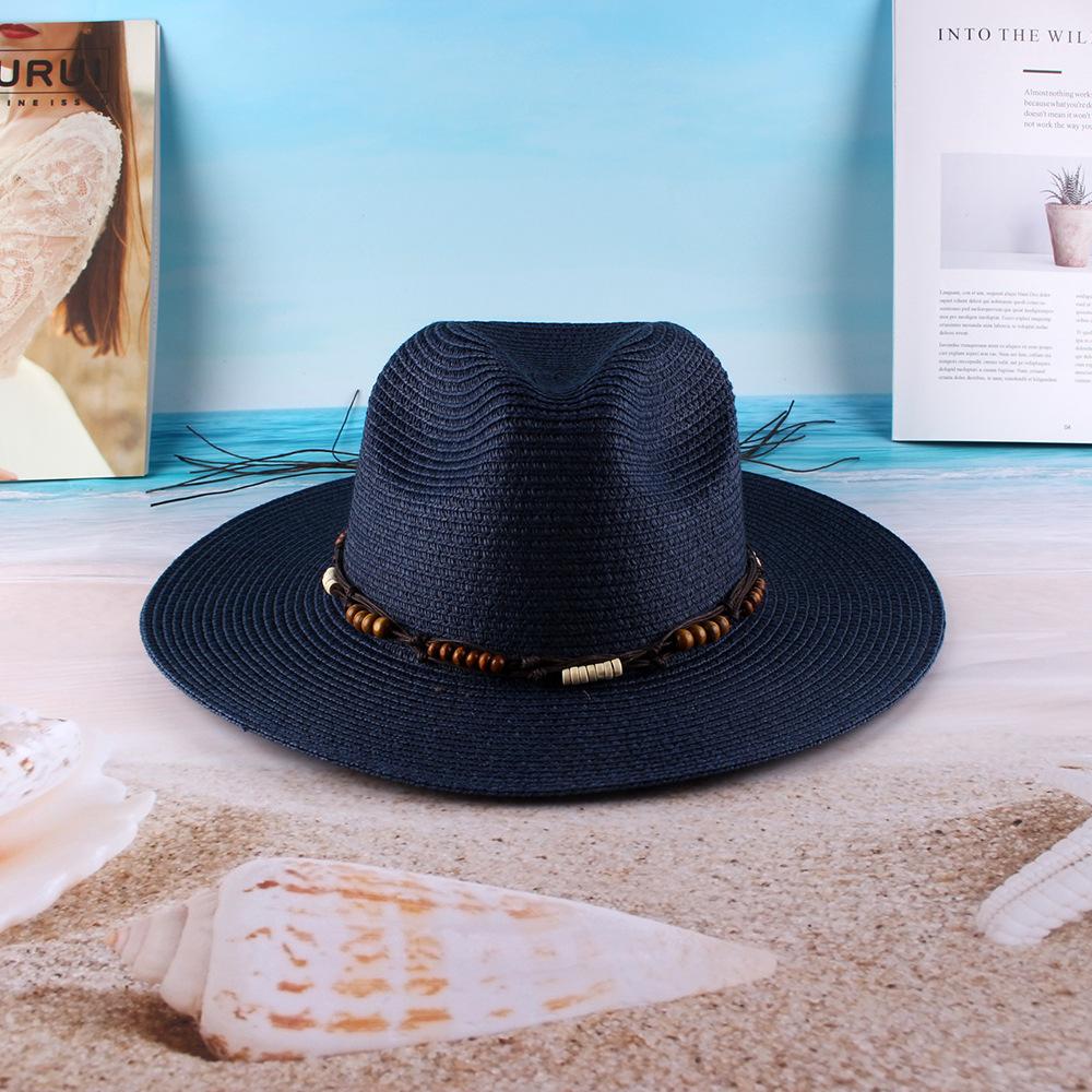 Spring and summer new women's straw hat Panama jazz top hat sun hat travel sun protection hat European and American top hat