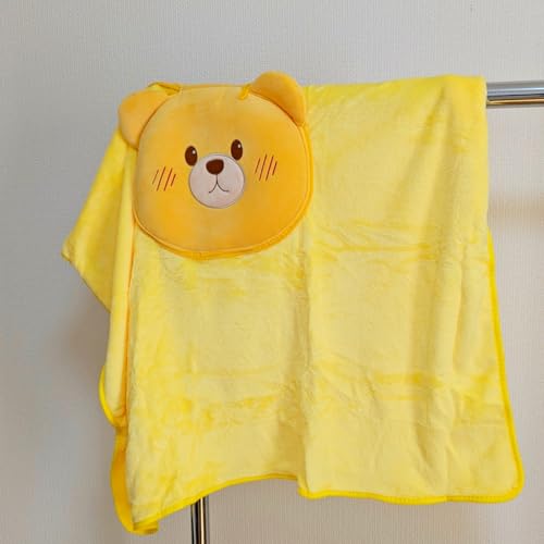 (APOSITV) Blanket, Plush Bear, Retractable Cushion, Large, Fluffy, Soft, 2-Way