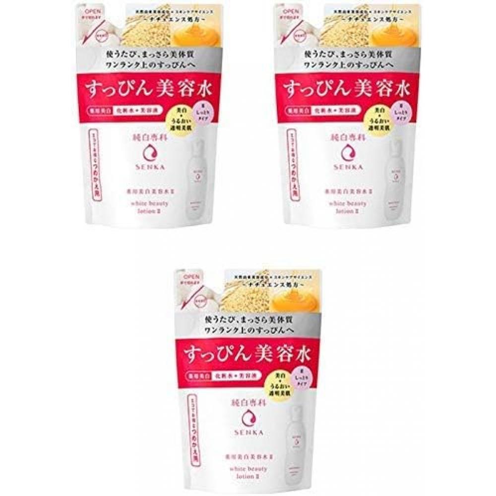

Распродажа набора Shiseido Pure White Senka Makeup Essence II, сменный блок 180 мл x 3 упаковки, сменный блок с лечебной отбеливающей сывороткой [квази-лекарство]