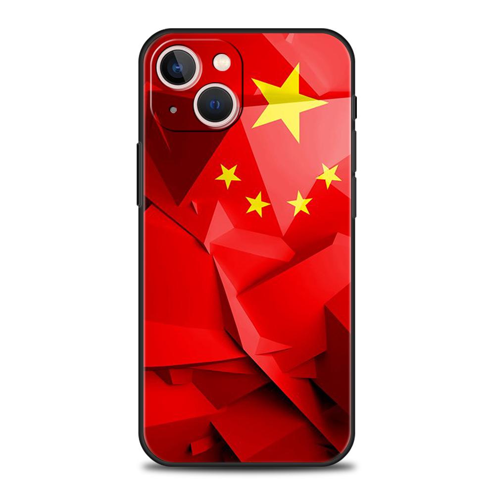 Chinese National Flag Phone Case for iPhone 16 15 14 13 12 Pro Max 11 Pro Max 7 8 Plus XS XR Shockproof Soft Shell Capas