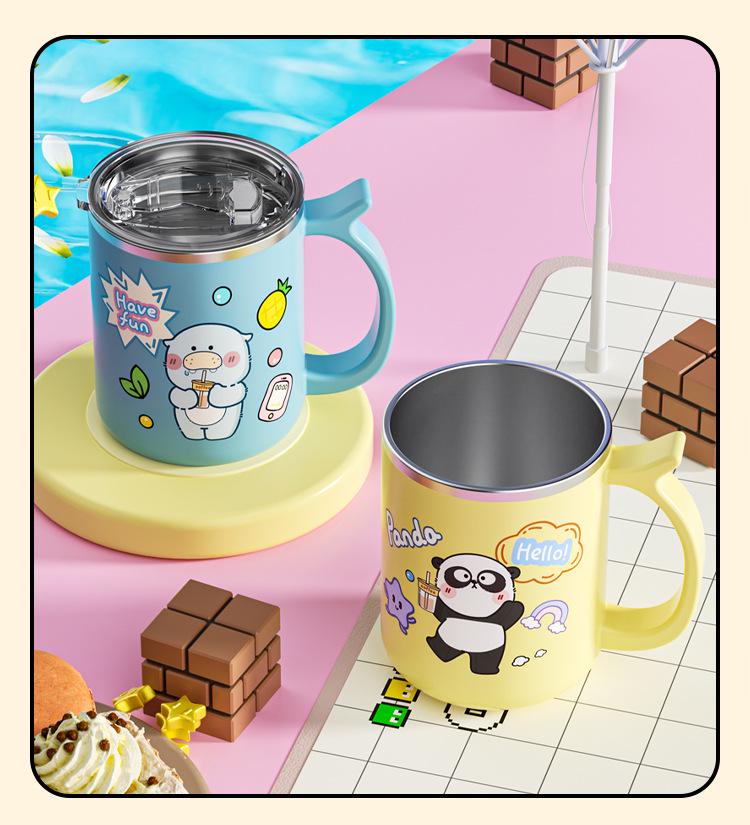 Beerus Gang Insulated Mug with Lid - Leak-proof, Dustproof, Double-layer Water Cup for Kids & Office.