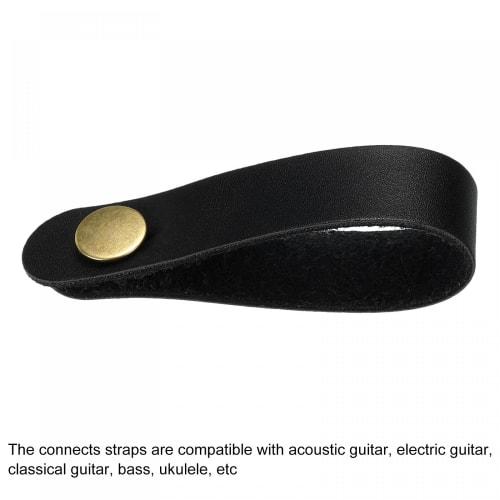 uxcell Guitar Headstock Strap Neck Adapter Leather Strap for Guitars, Black