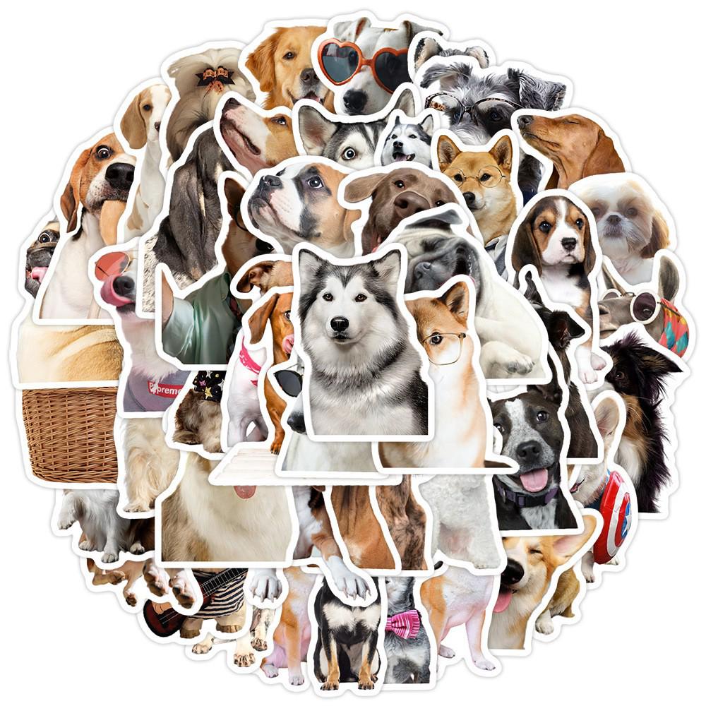 50PCS Cute Cartoon Puppy Stickers: Waterproof Decorative Decals for Phone, Tablet, Laptop, and Refrigerator