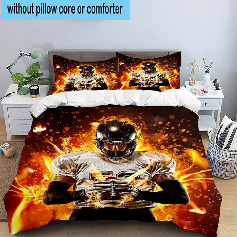 Sports Ball football Pattern 3pcs Bedding,Including 1pc Duvet Cover And 2pcs Pillowcases Perfect for Christmas,Ideal for Bedroom, Dormitory