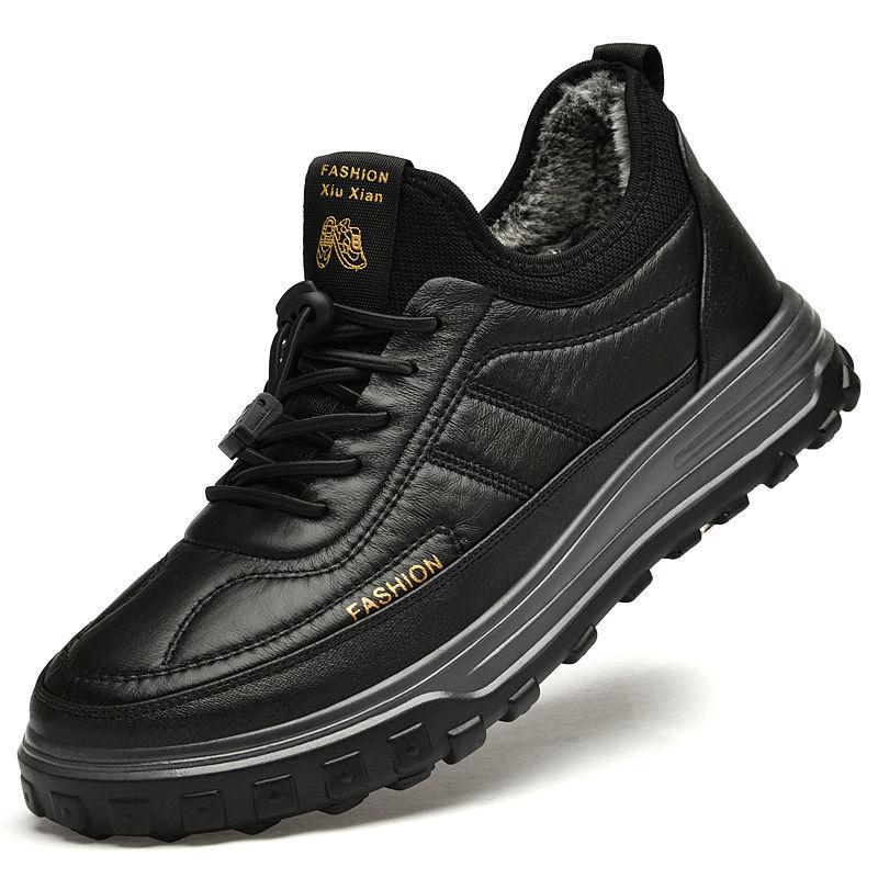 

Зимняя мужская хлопковая обувь бархатная для среднего и пожилого возраста спортивная обувь повседневная теплая обувь для пожилых людей мягкая подошва утолщенные отцовские хлопковые кожаные туфли 38