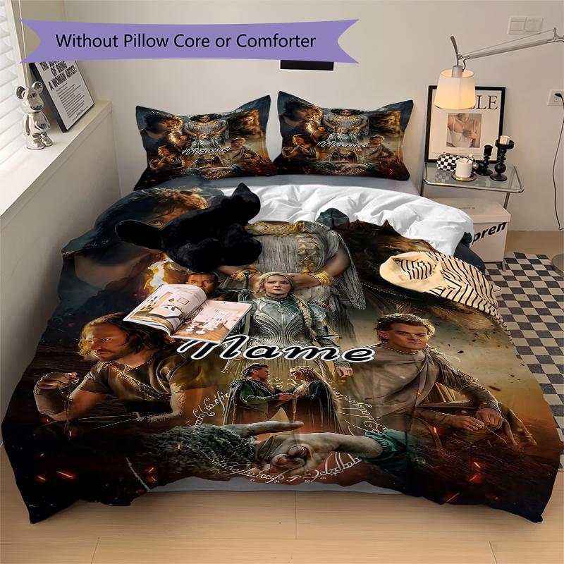 Custom Textile Epic Fantasy Bedding 3 Piece Set HD Print Duvet Cover Pillowcases for Teens Adult Bedroom Decoration