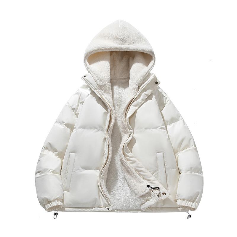 Cotton Coat Men's Winter Lamb Velvet Jacket Winter Clothes Plus Velvet Cotton Jacket Couple Bread Clothes Thickened Cotton Jacket Korean Version Trend