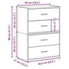 VidaXL Cabinets with 2 Drawers 2 Pcs Sonoma Oak Engineered Wood, Storage Cabinet, Sideboard, Buffet Cabinet, Cabinet 858826
