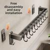 Aluminum Kitchen Organizer Hook Wall Mounted Kitchen Utensil Organizer Pot Lid Rack  Bathroom