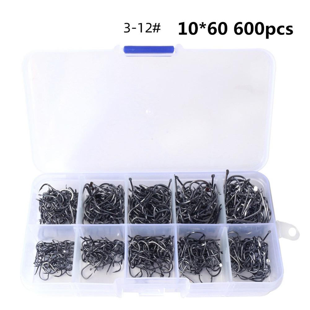1 Set Of Fishing Hook High-carbon Steel Fish Hook Set 3#-12# Non-ring Non-hole Fish Barbed Hook