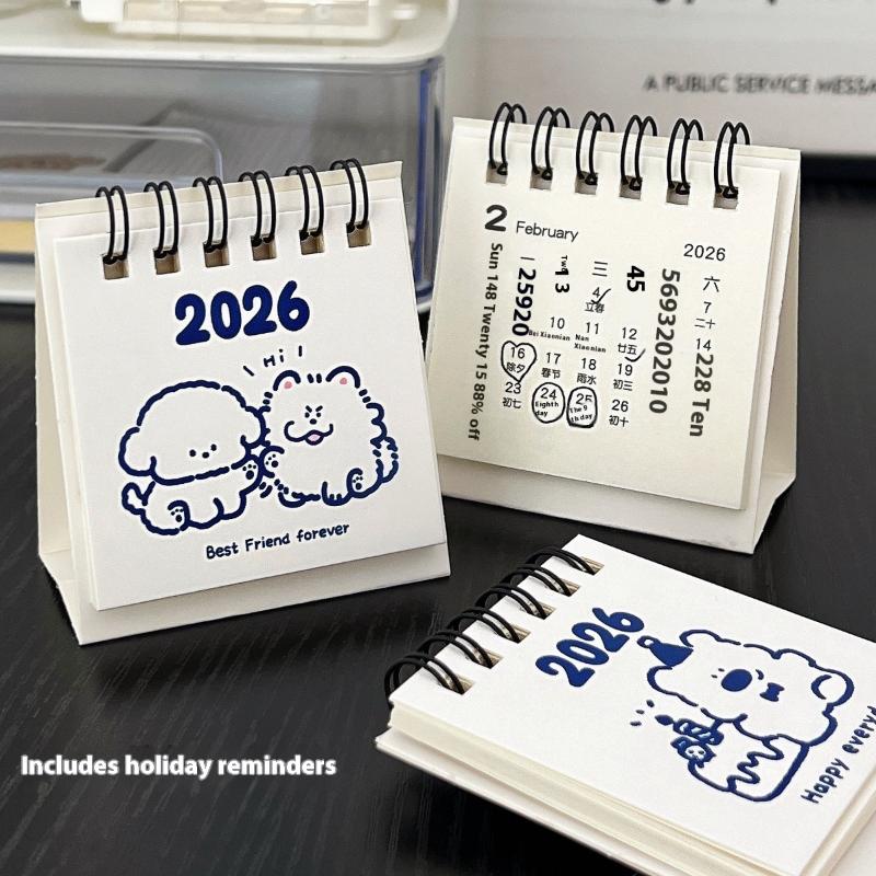 2026 Cute Mini Calendar Office Desktop Decoration Small Ornament Calendar Calendar Plan Book