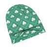 Shamrock On! Emerald Green Background Stylish Adult Beanie for Layering with Fall or Winter Outfits Brings Relaxed Charm To Streetwear or Weekend Fash