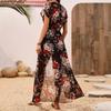 Women's Printed High Slit Long Casual Holiday Shirt Summer Fashion Dress