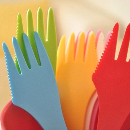 6 Pcs Spoon Fork Knife Cutlery Camping Hiking Spork Combo Travel Utensils