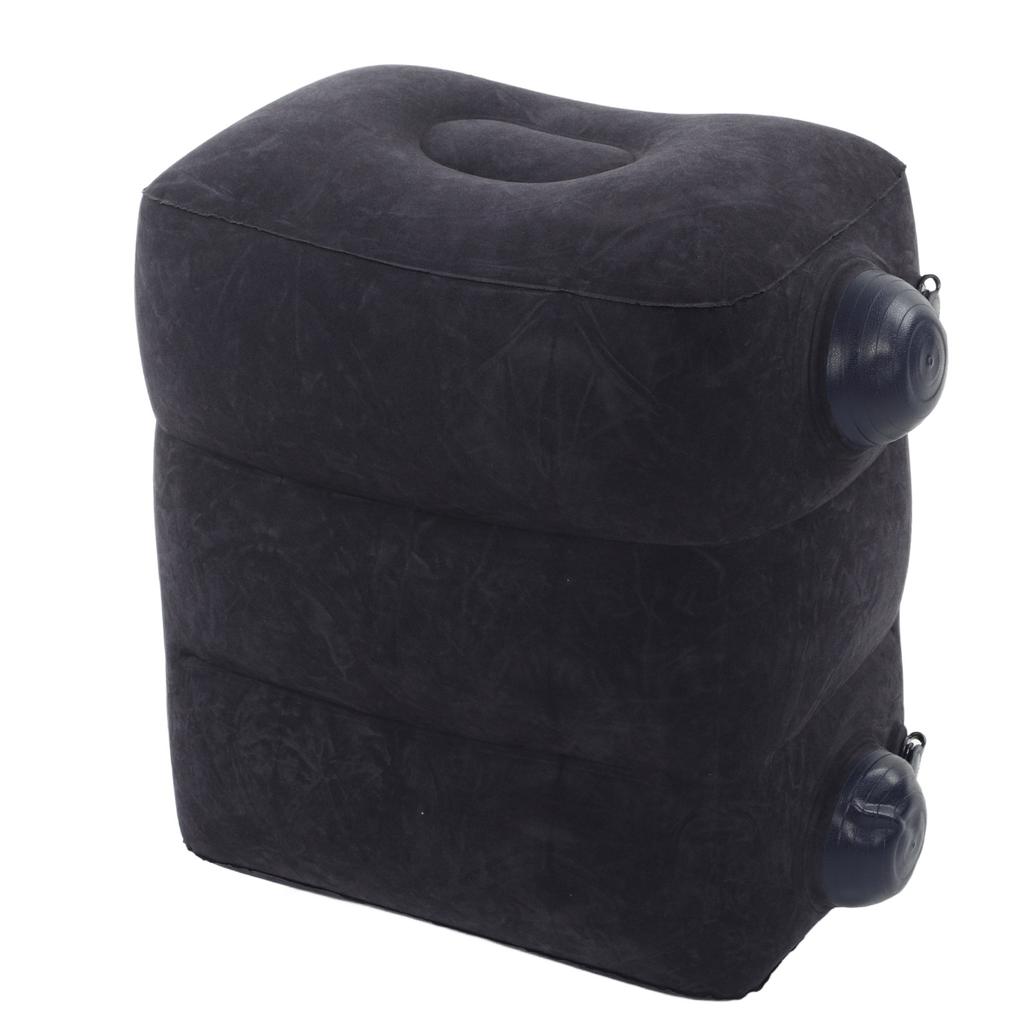 Inflatable Foot Rest Promote Blood Circulation Relieve Fatigue PVC Flocking Inflatable Footrest Cushion for Travel