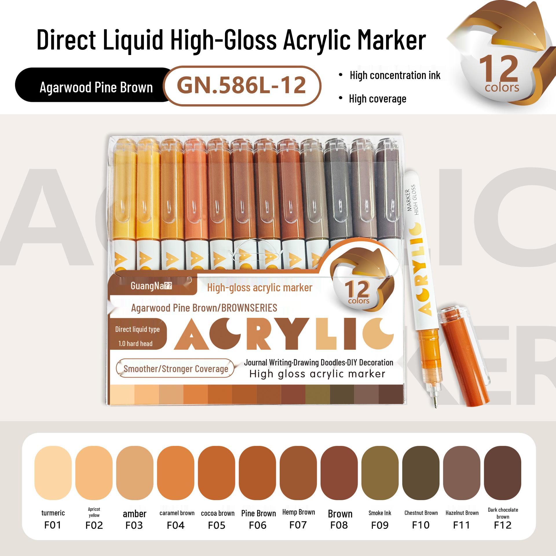 

Акриловый маркер Guangna 586 с высоким глянцем, большой емкости, не растекающийся и допускающий наслоение для рисования своими руками