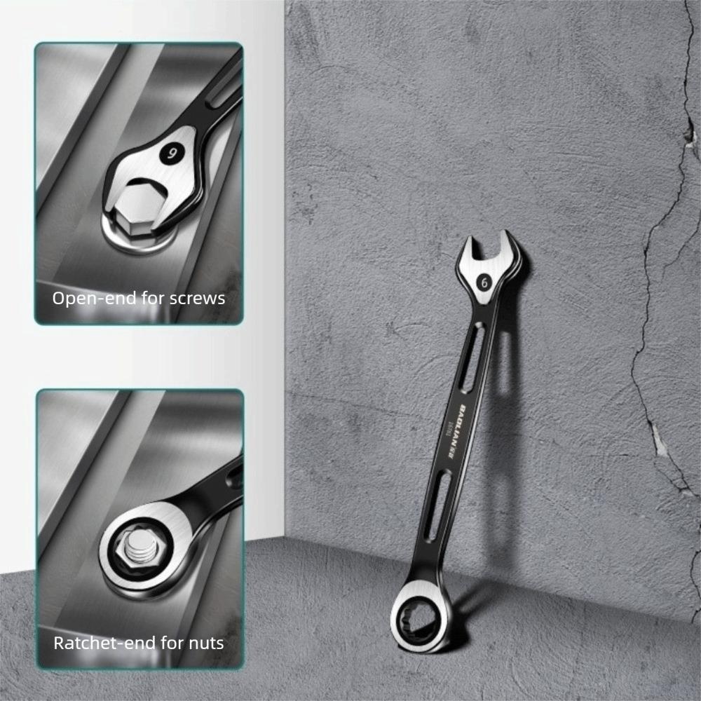 Durable 6-15mm Dual-purpose Wrench Anti Slip Labor-saving Combination Ratchet Wrench Spanner Hand Tool