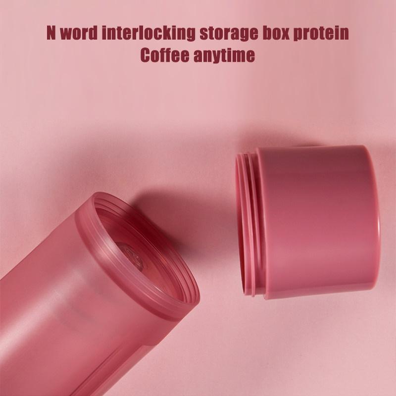 600ml Mattierter Shake-Becher Milchshake Sportflasche Outdoor Fitness Wasser Shaker Flasche Proteinpulver Tragbar Gym Training Getränk