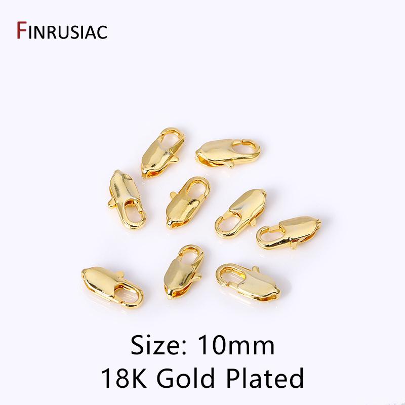 14k/18k Real Gold Plated Brass Metal Lobster Clasps For DIY Bracelets Necklace Handmade Jewelry Making Components