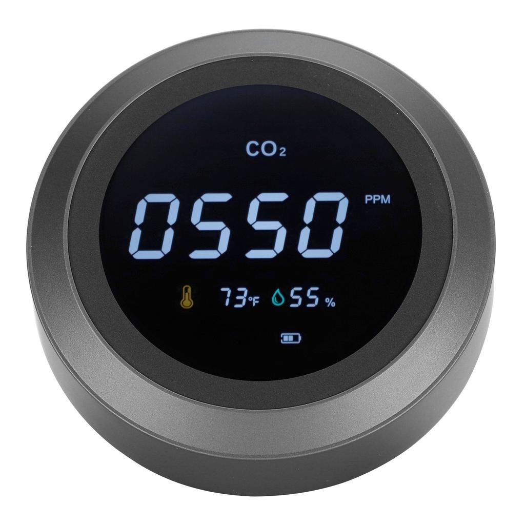 Air Quality Monitor Portable Intelligent WiFi CO2 Detector Temperature Humidity Tester Black