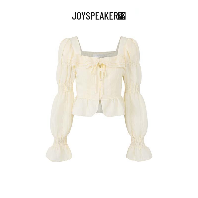 JOY SPEAKER Женская рубашка с квадратным вырезом и длинным рукавом S