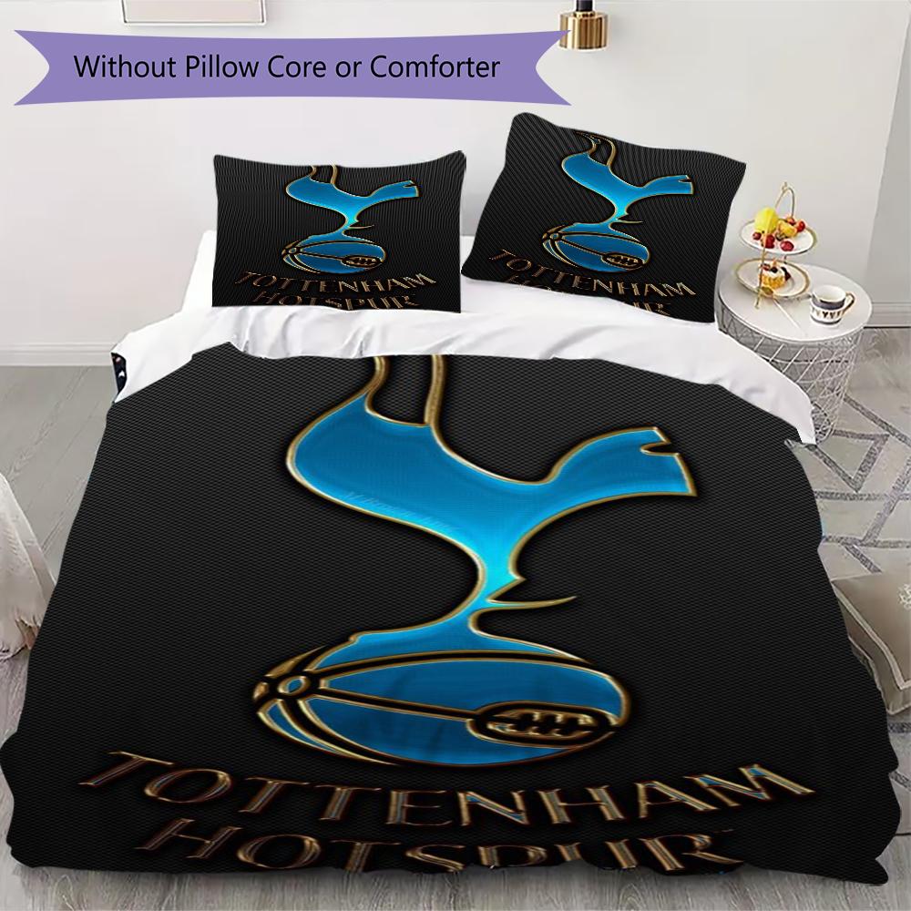 Tottenham Hotspur FC Pattern Bedding,Quilt Set Quilt Cover Pillowcase Home Birthday Gift(1 * duvet cover + 2 * pillowcase, without core)_lx