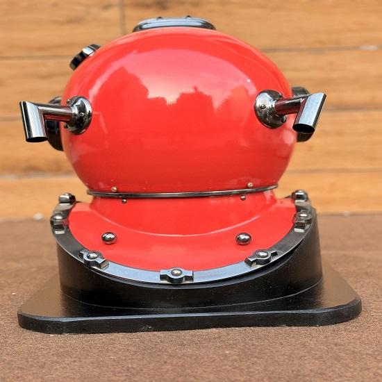Diving Helmet Red Diving Helmet Scuba Diving Helmet Diving Helmet with Wooden Base Deep Sea Scuba Diver Helmet Best Gift