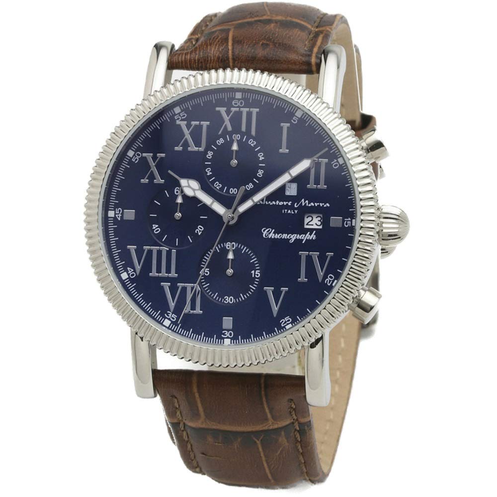 

Модели Salvatore Marra на выбор Ретро-стиль Onion Crown Chronograph Тисненая кожа Римские цифры SM19109 Часы [Salvatore Marra] [5 из] Мужские []
