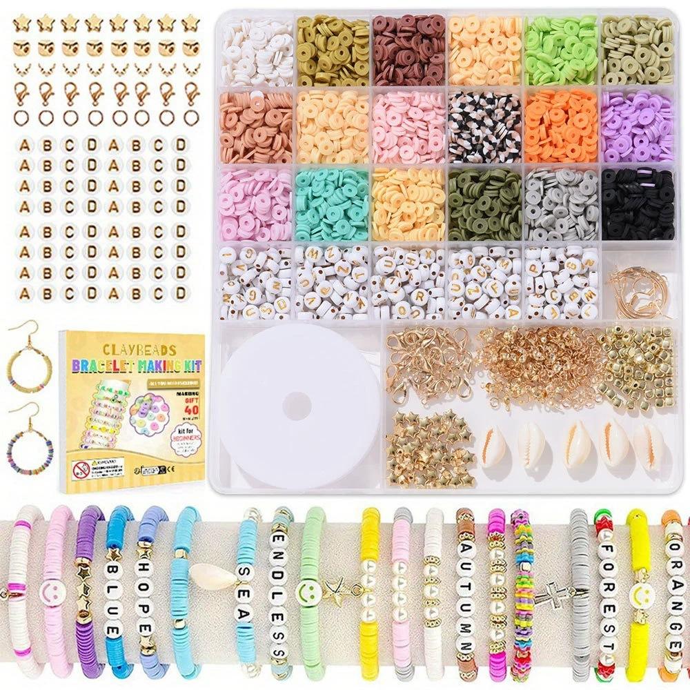 24 Grid Diy Soft Pottery Color Disc Set Decorative Bead Batch, Handmade Bracelet Jewelry Accessories