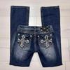 FlowStreet Y2K Nový Revival Pánské Džíny Foliage Bootcut Dámské Gotické Modré Denimové Výšivka Kapsa Hip Hop Harajuku Široké Kalhoty Street Wear