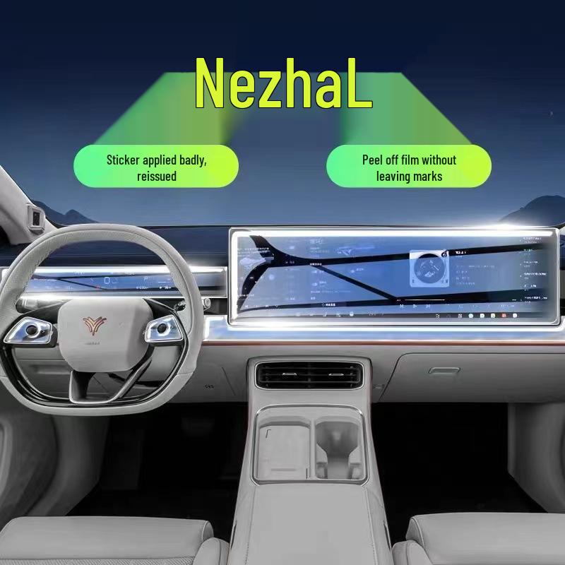 Nezha L Interior Dashboard Film: Compatible with 25 Models, Transparent TPU Screen Protector for Car Decoration.