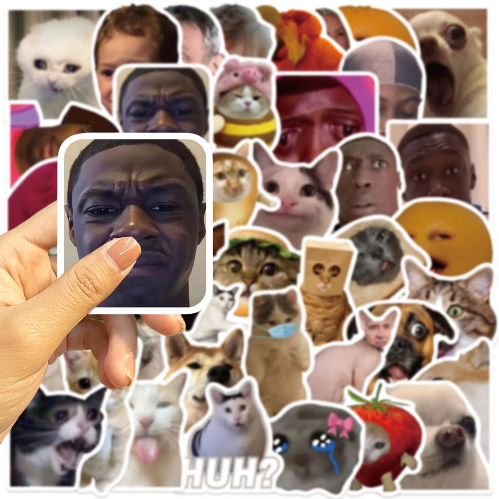 50 Cartoon Emoticon Packs MEME Stickers Guitar Notebook Suitcase DIY Waterproof Stickers
